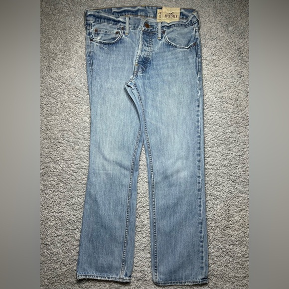 Hollister Jeans Mens 32 Balboa Classic Straight Button Fly Light Wash Cotton - Picture 1 of 5